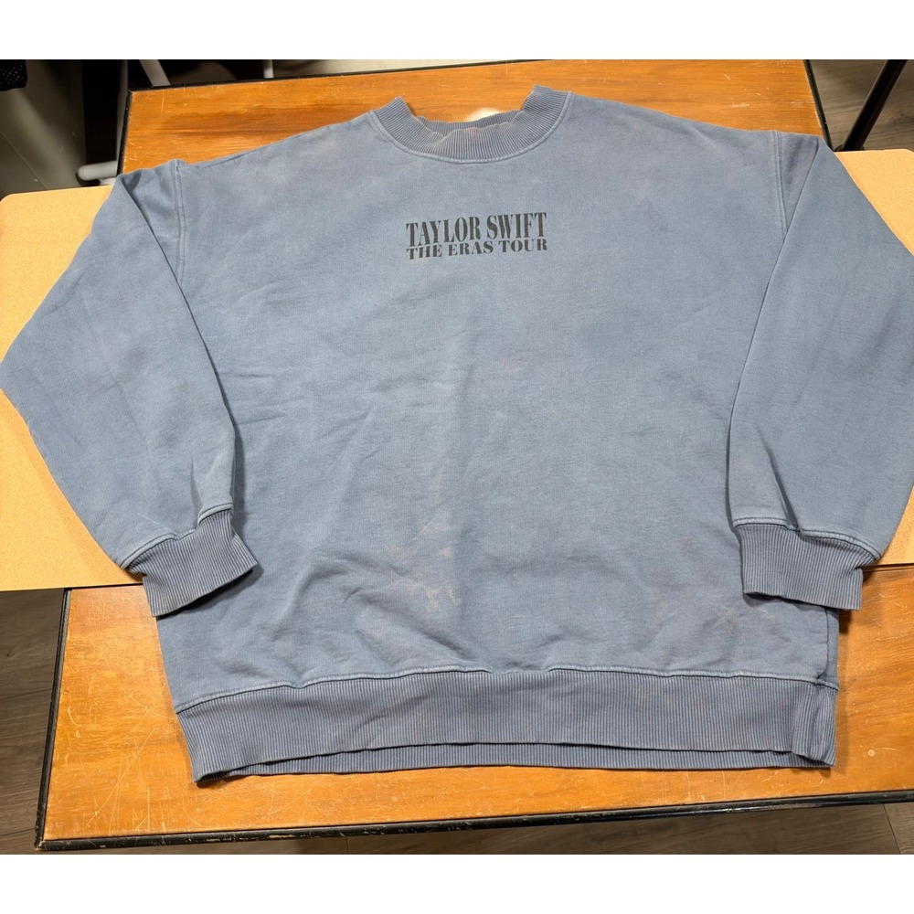 Taylor Swift The Eras Tour Crewneck Women Size M Blue Good Tour Dates Graphic